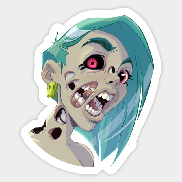 Zombie girl Sticker by SevenTeenArt